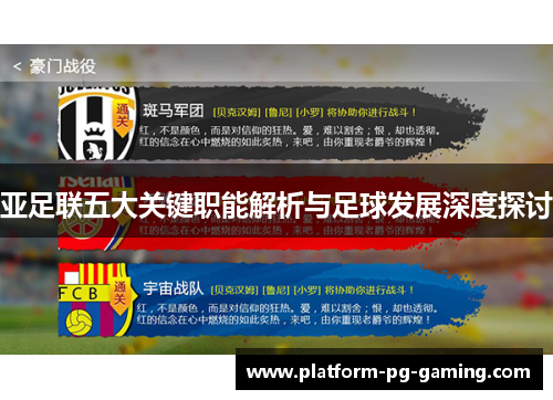 亚足联五大关键职能解析与足球发展深度探讨