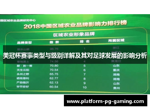 美冠杯赛事类型与级别详解及其对足球发展的影响分析