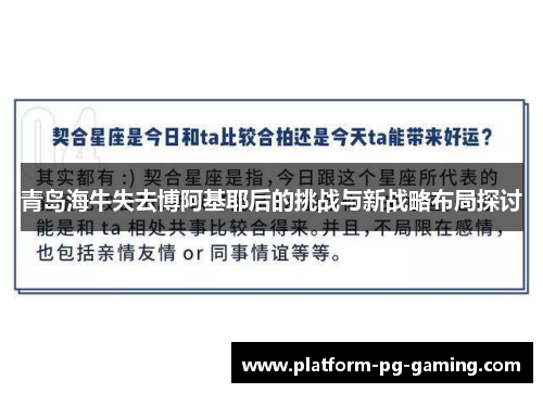 青岛海牛失去博阿基耶后的挑战与新战略布局探讨